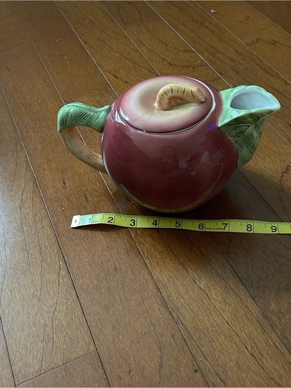 Vintage Apple Teapot Jay Willfred Andrea By Sadek Ceramic Whimsical Hand painted